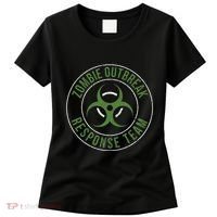 Zombie Outbreak Response Team Halloween Apocalypse Gas Mask Women's T-Shirt thumb 0