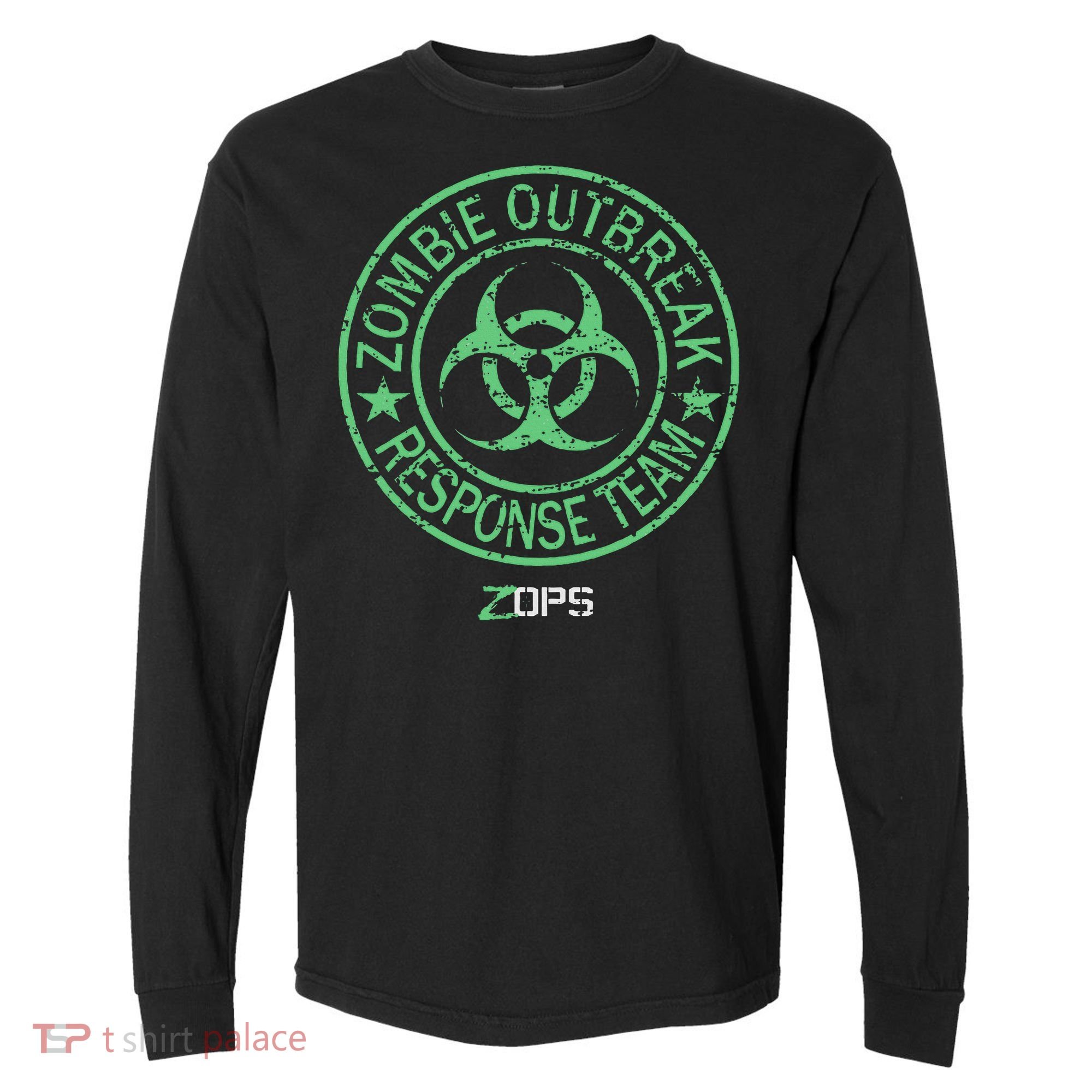Z Ops Zombie Outbreak Response Team Comfort Colors Heavyweight Long Sleeve T-Shirt