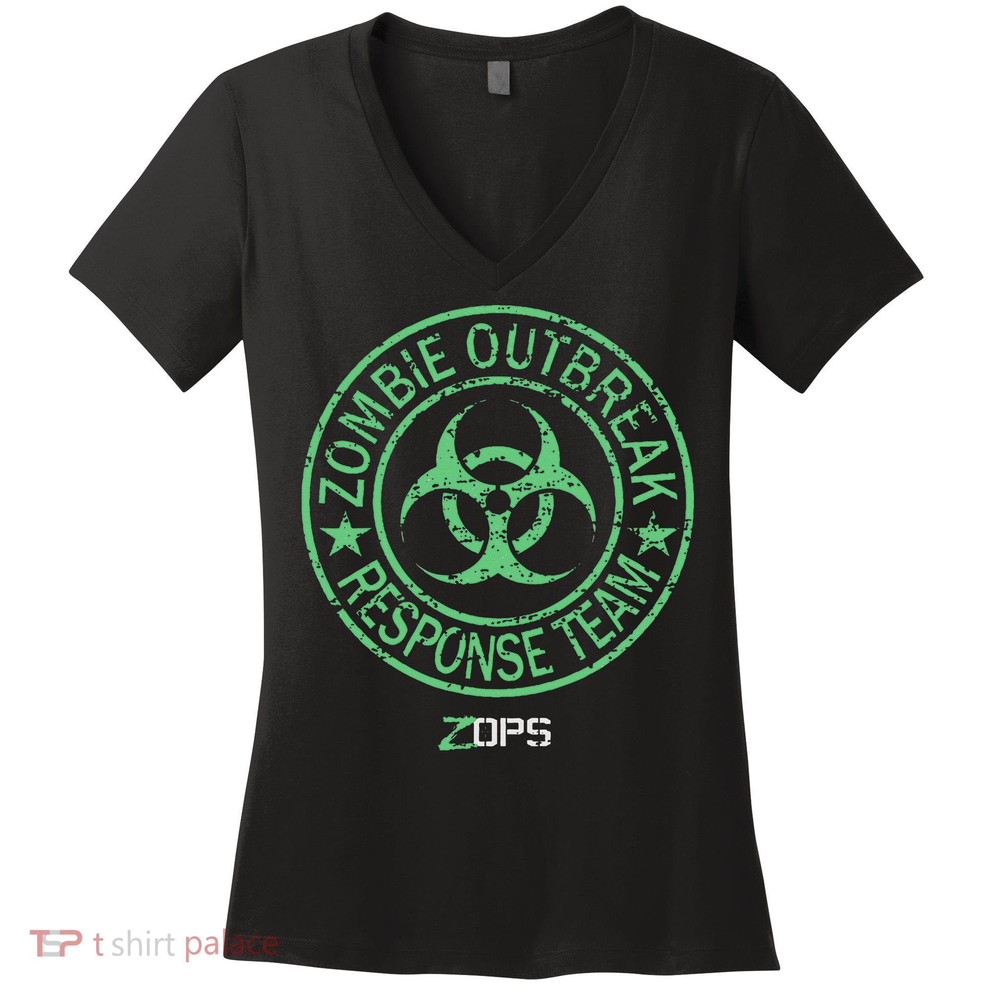 Z Ops Zombie Outbreak Response Team Women's V-Neck T-Shirt