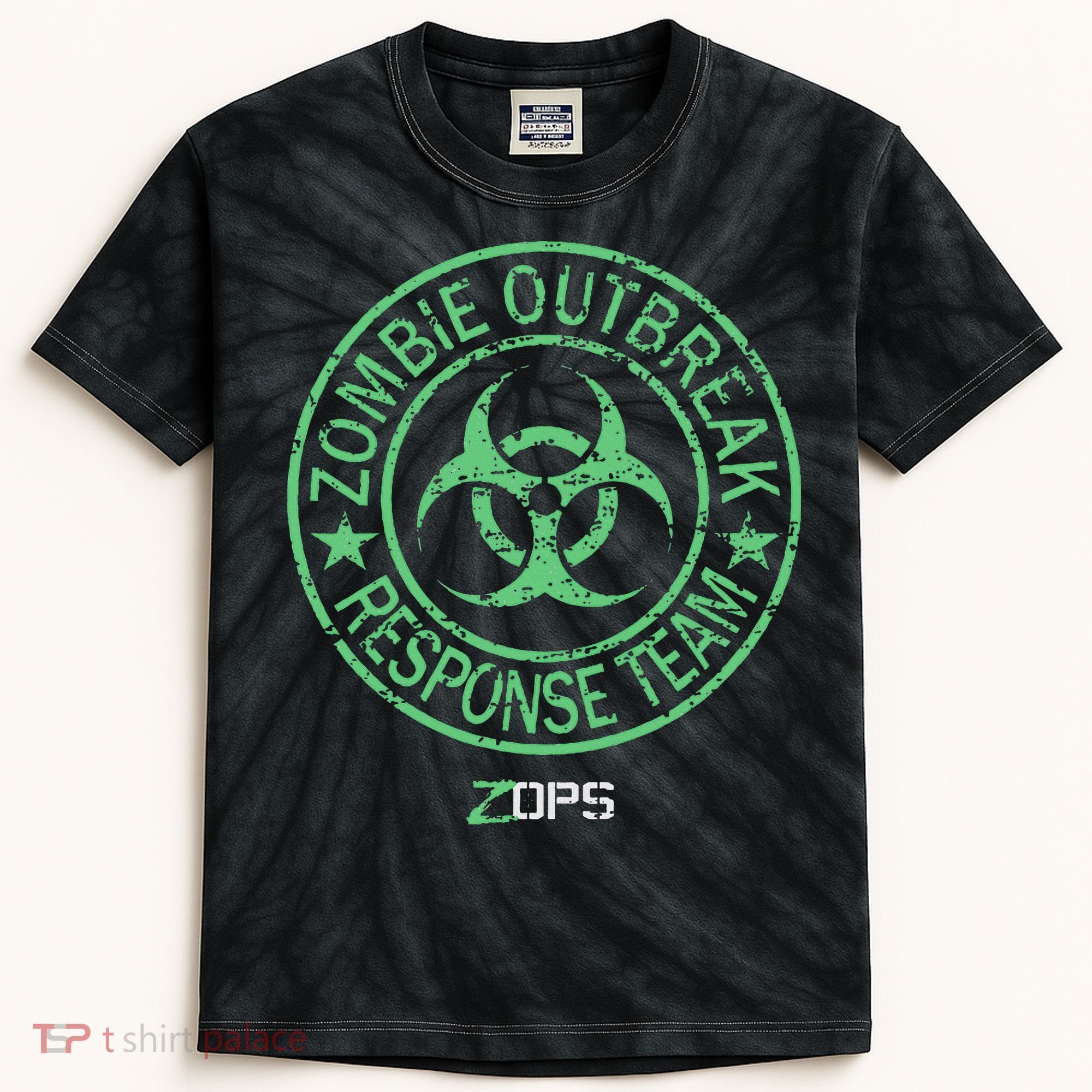 Z Ops Zombie Outbreak Response Team Kids Tie-Dye T-Shirt