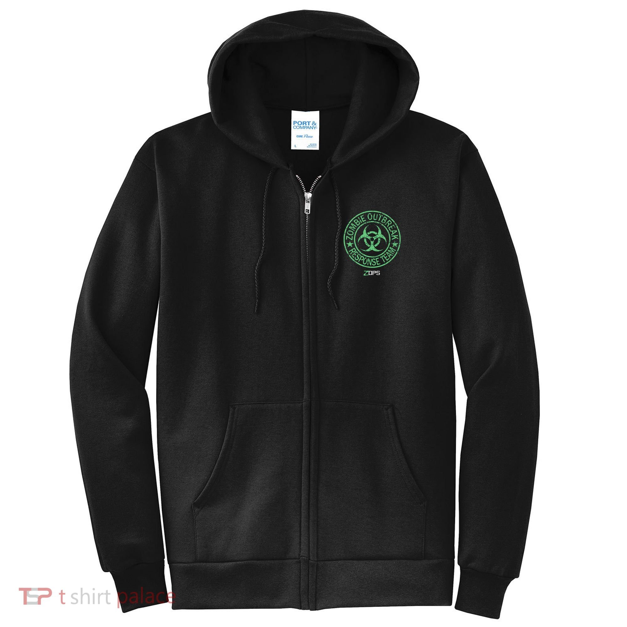 Z Ops Zombie Outbreak Response Team Full Zip Hoodie