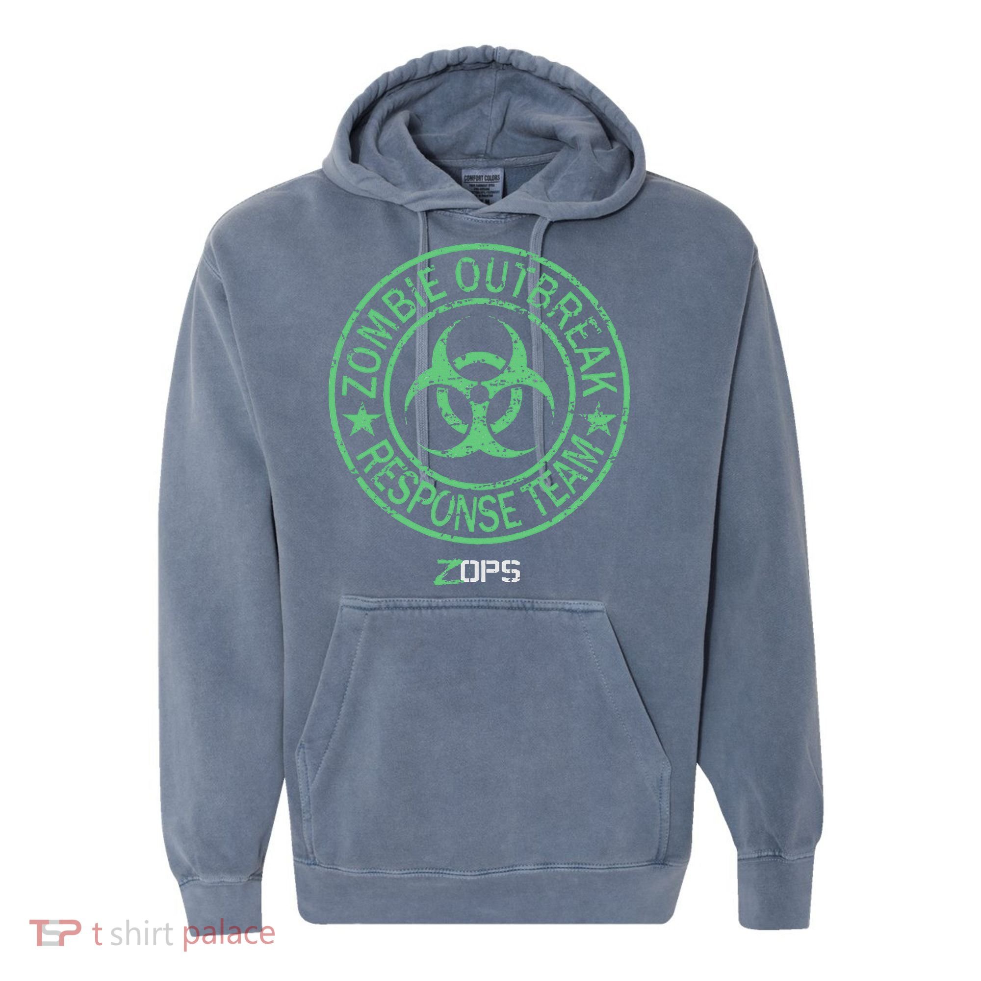 Z Ops Zombie Outbreak Response Team Comfort Colors Garment-Dyed Hooded Sweatshirt