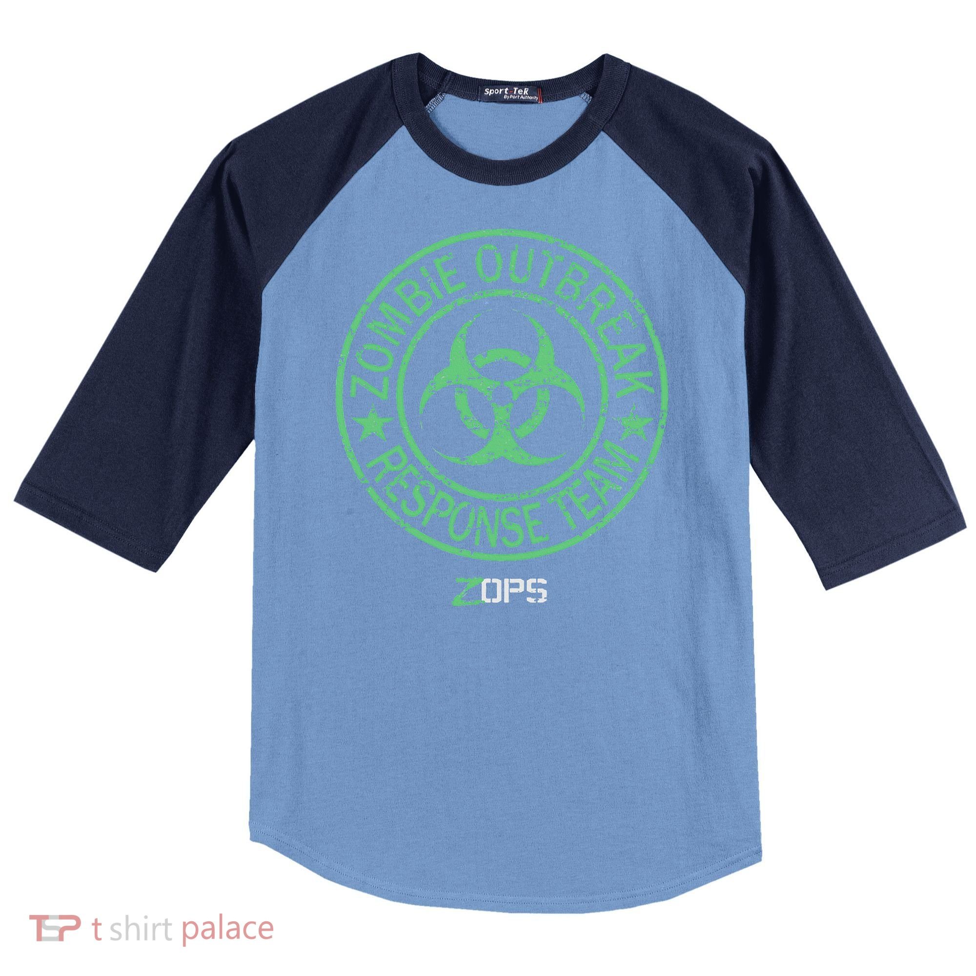 Z Ops Zombie Outbreak Response Team Raglan Baseball Sleeve Shirt