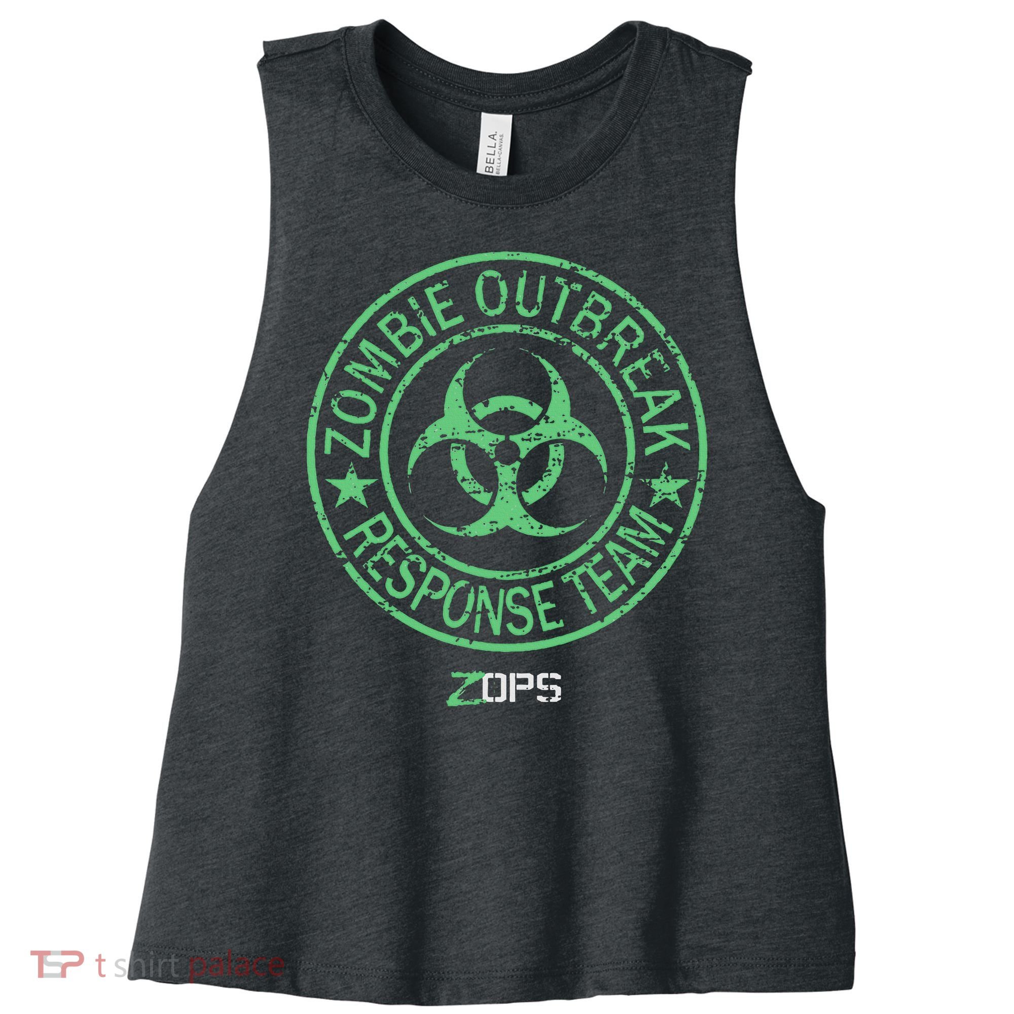 Z Ops Zombie Outbreak Response Team Women's Racerback Cropped Tank