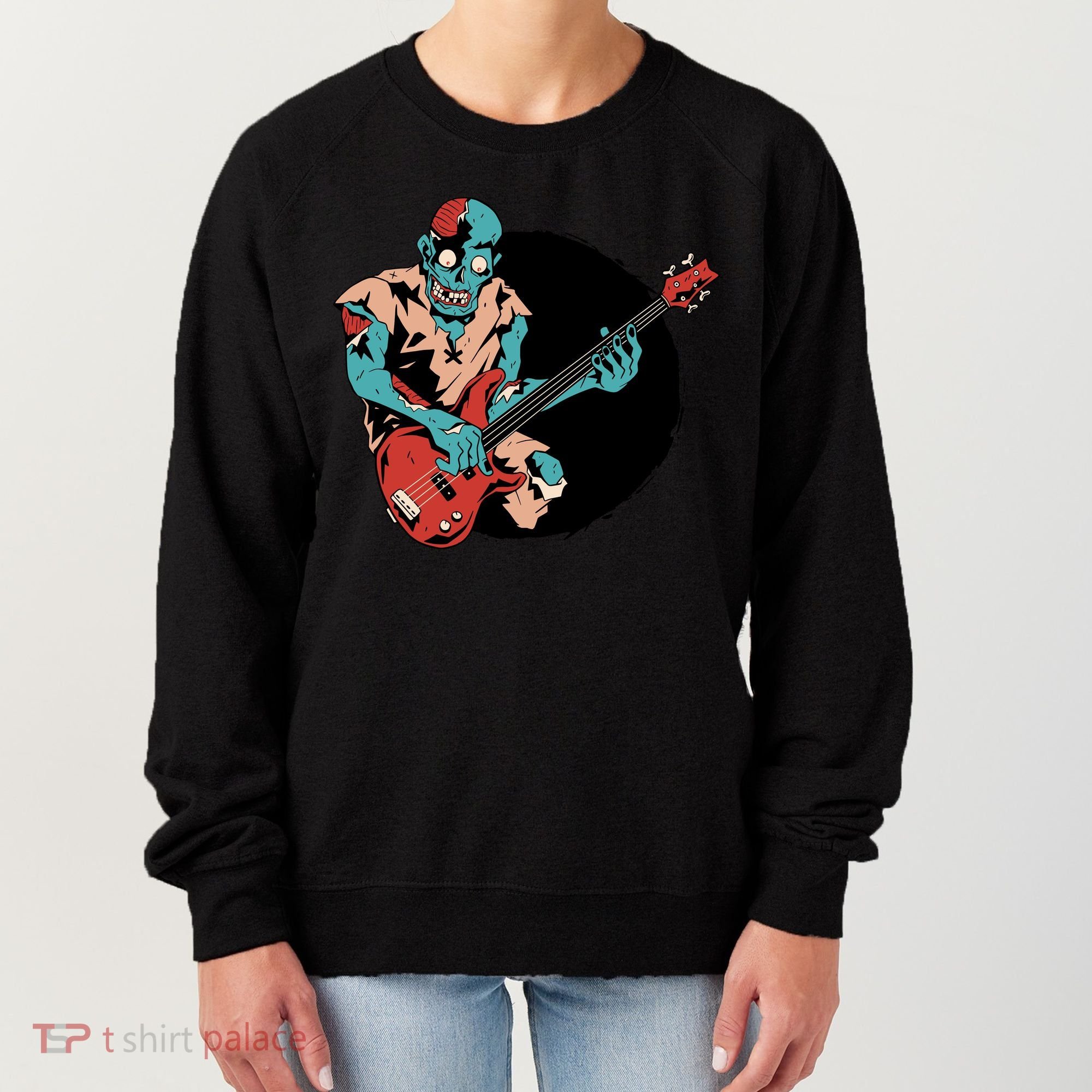 Zombie Playing Bass Women's Sweatshirt