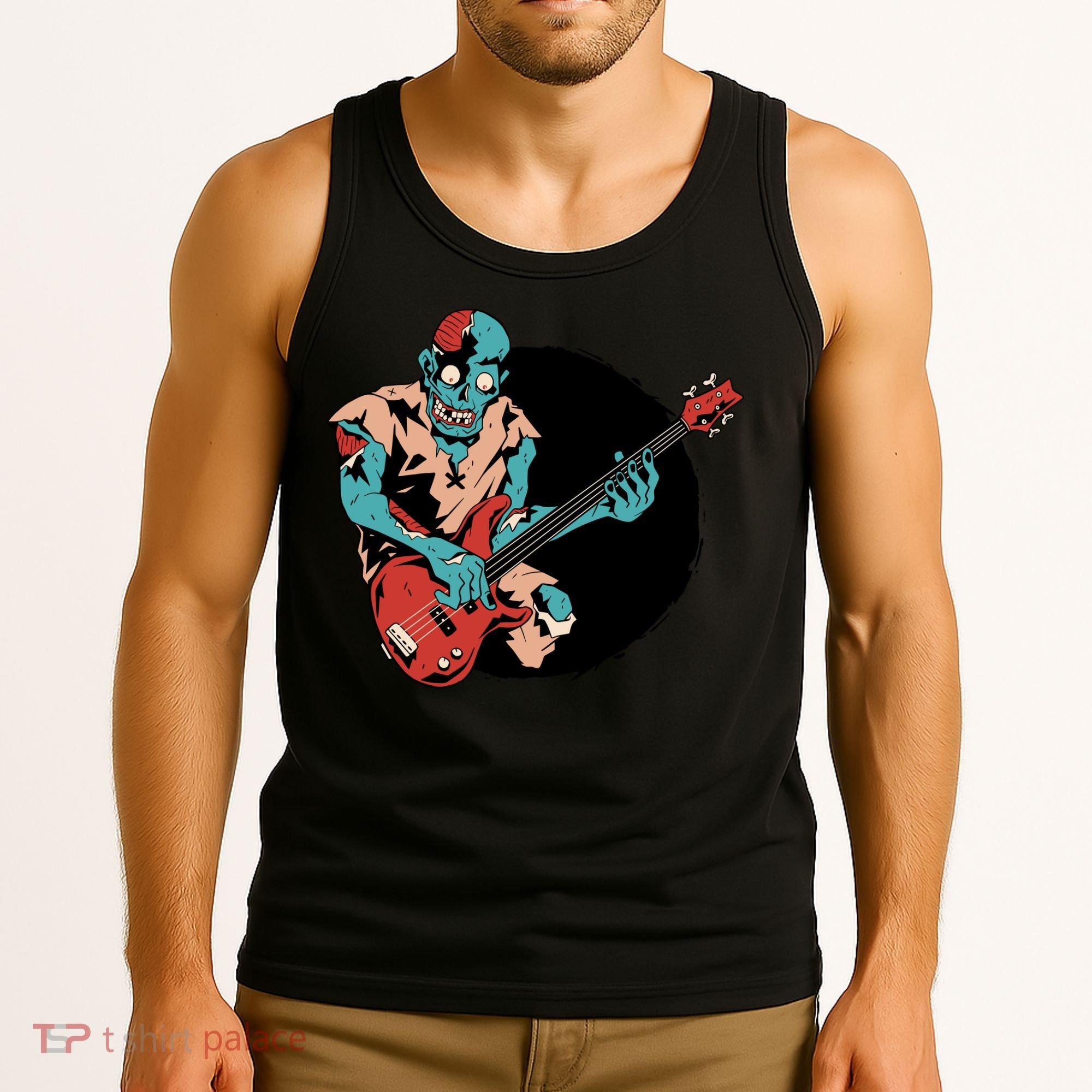 Zombie Playing Bass Tank Top