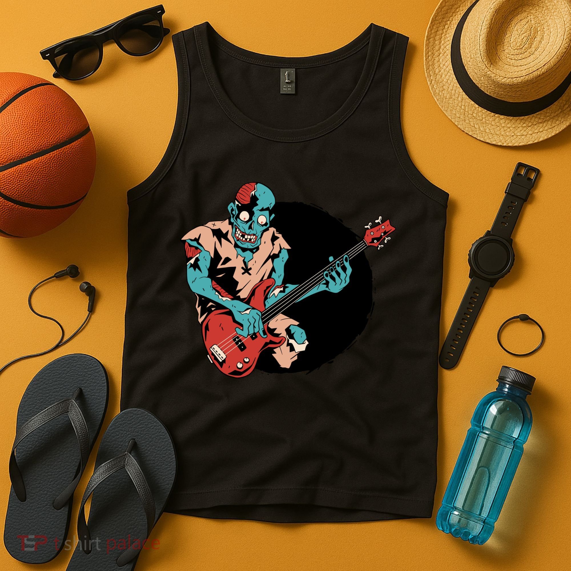 Zombie Playing Bass Tank Top