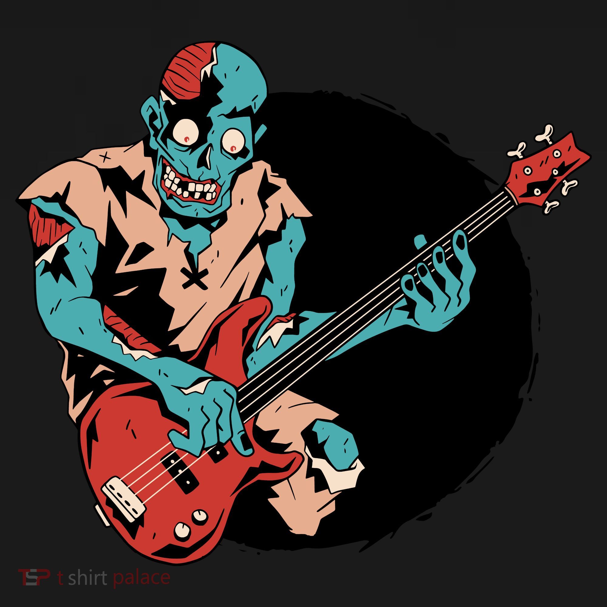 Zombie Playing Bass Tank Top