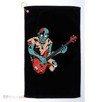 Zombie Playing Bass Golf Towel thumb 0