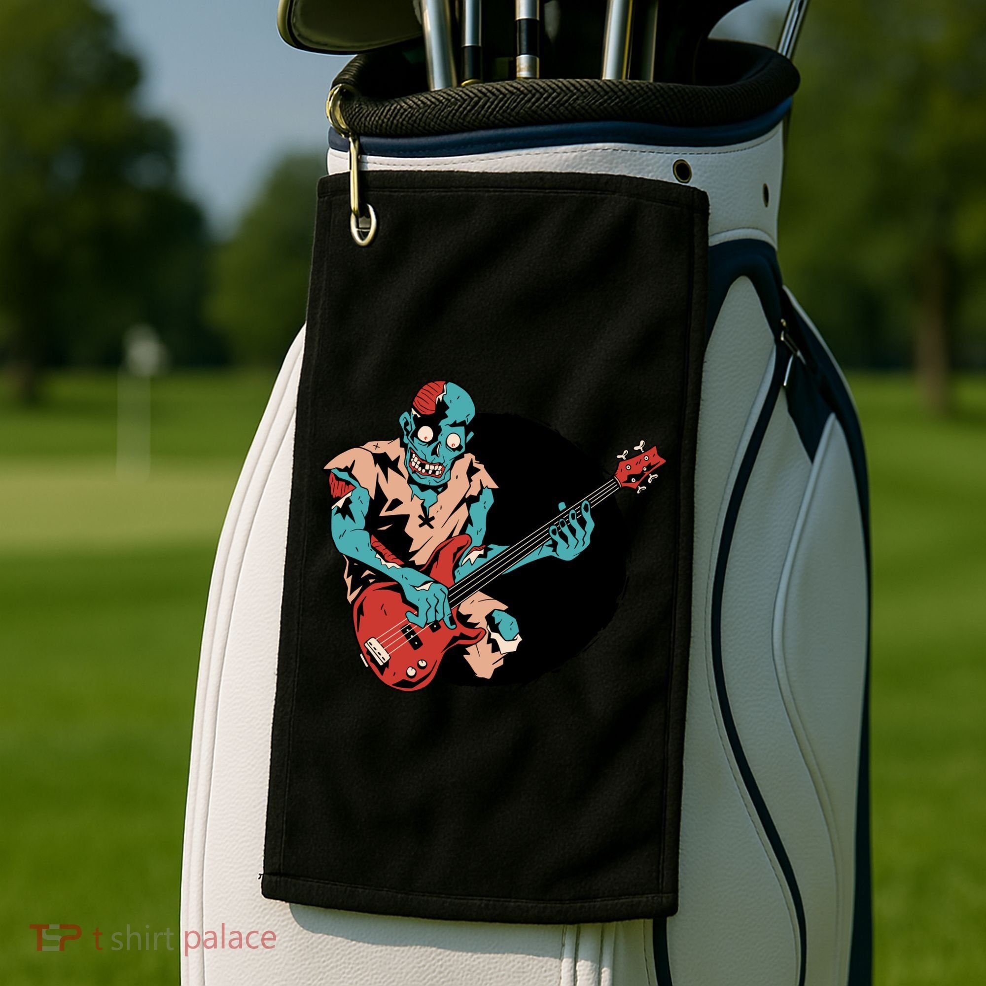 Zombie Playing Bass Golf Towel