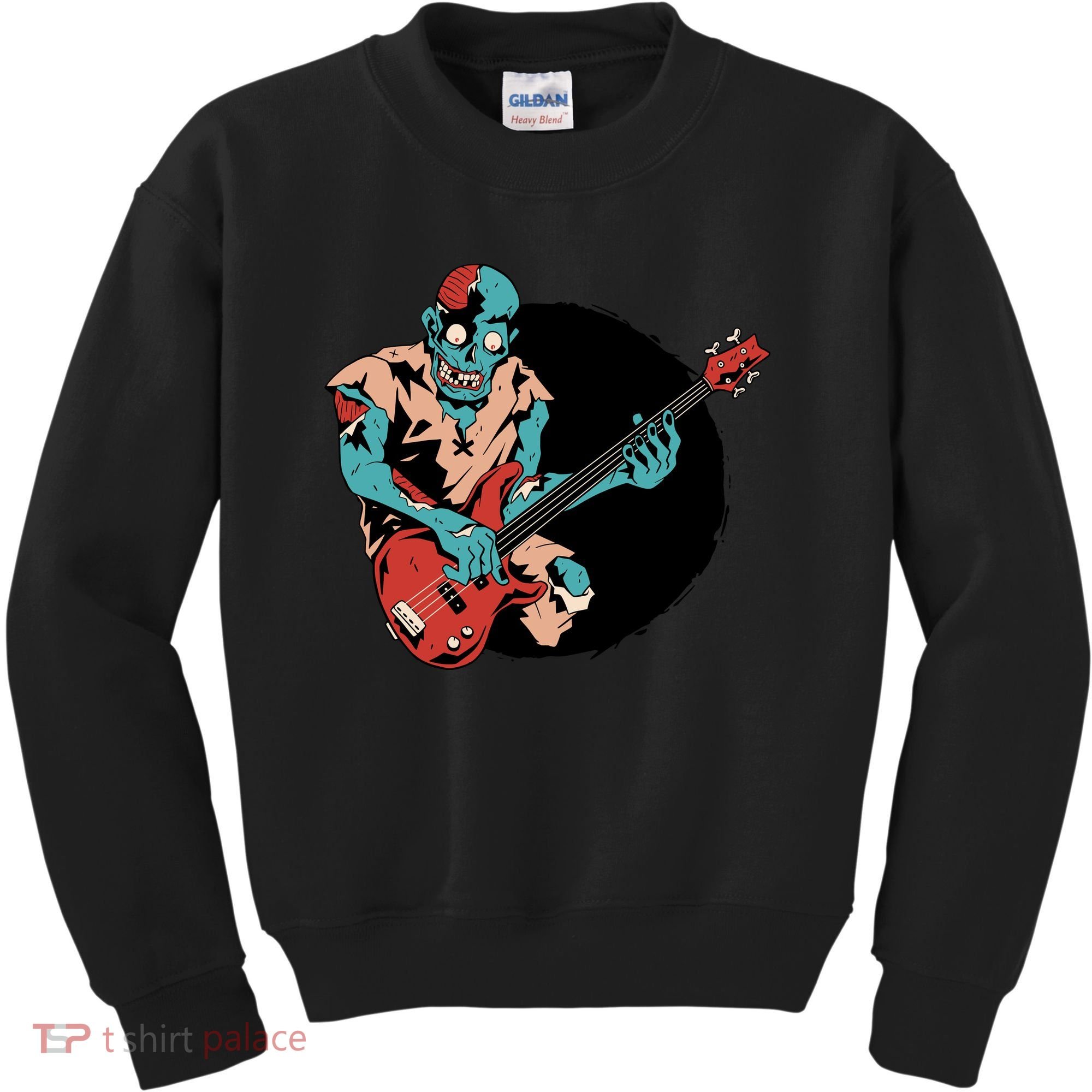 Zombie Playing Bass Kids Sweatshirt