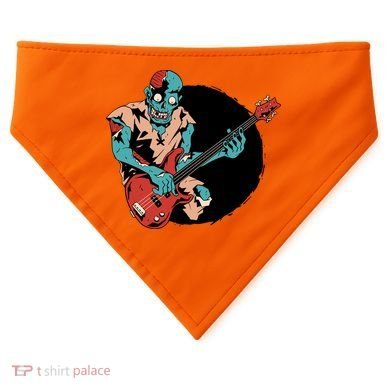 Zombie Playing Bass USA-Made Doggie Bandana