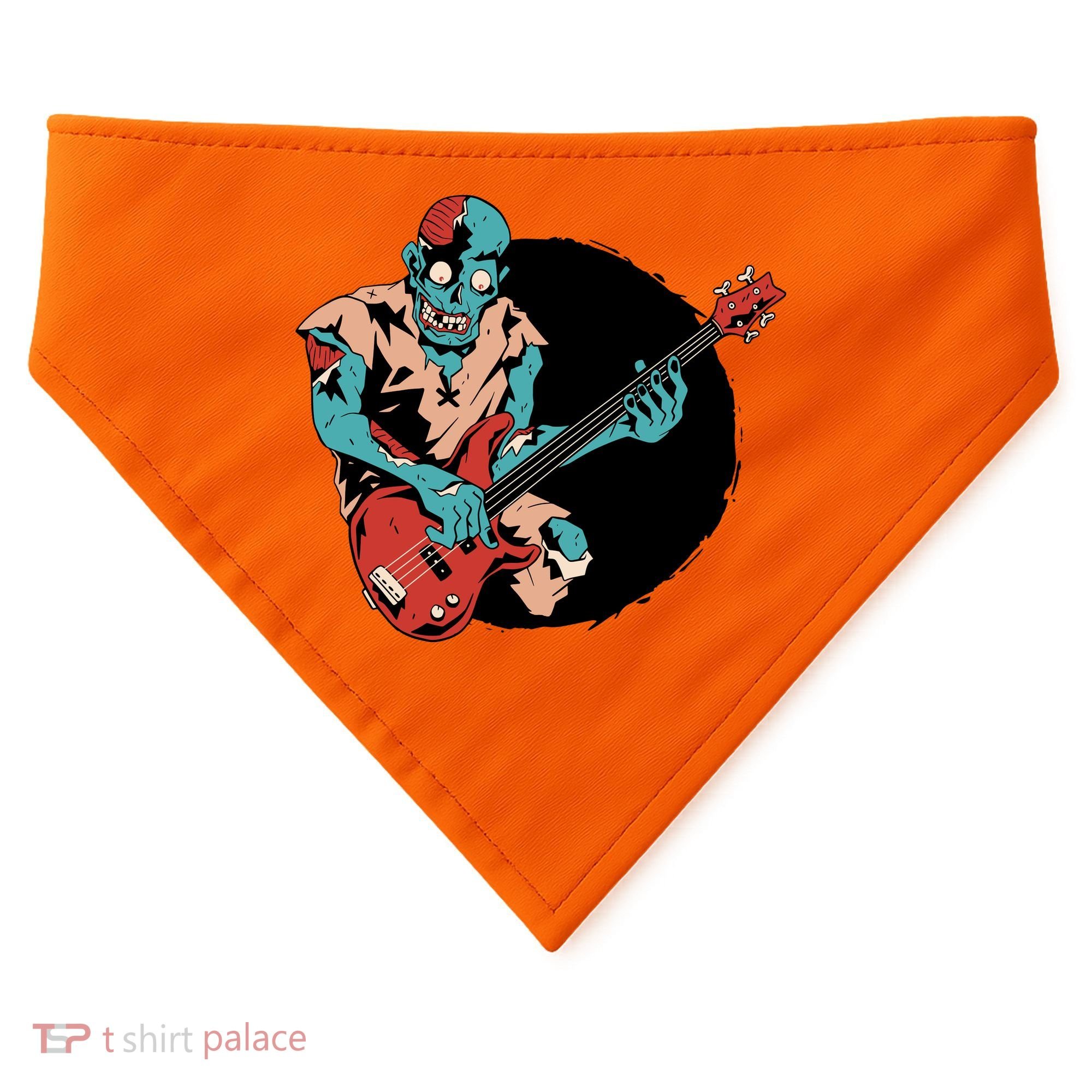 Zombie Playing Bass USA-Made Doggie Bandana