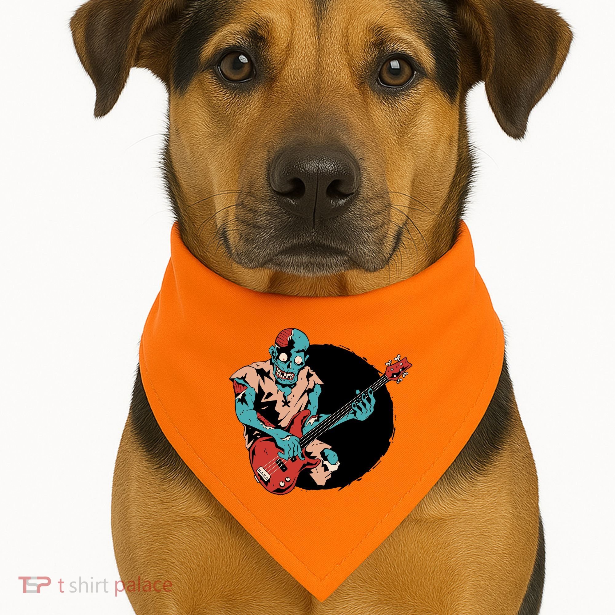 Zombie Playing Bass USA-Made Doggie Bandana