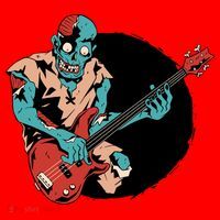 Zombie Playing Bass Santa Hat thumb 1