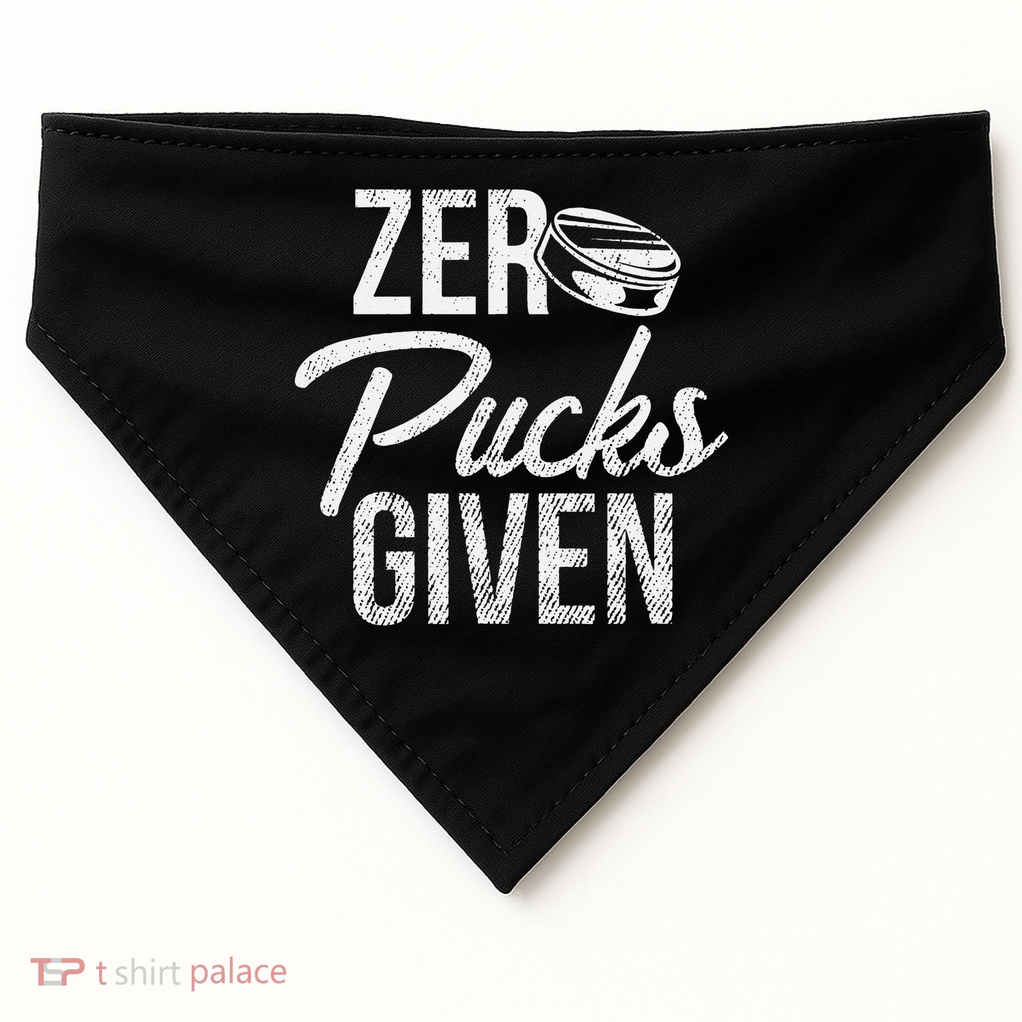 Zero Pucks Given Funny Fan Puck Hockey Player USA-Made Doggie Bandana
