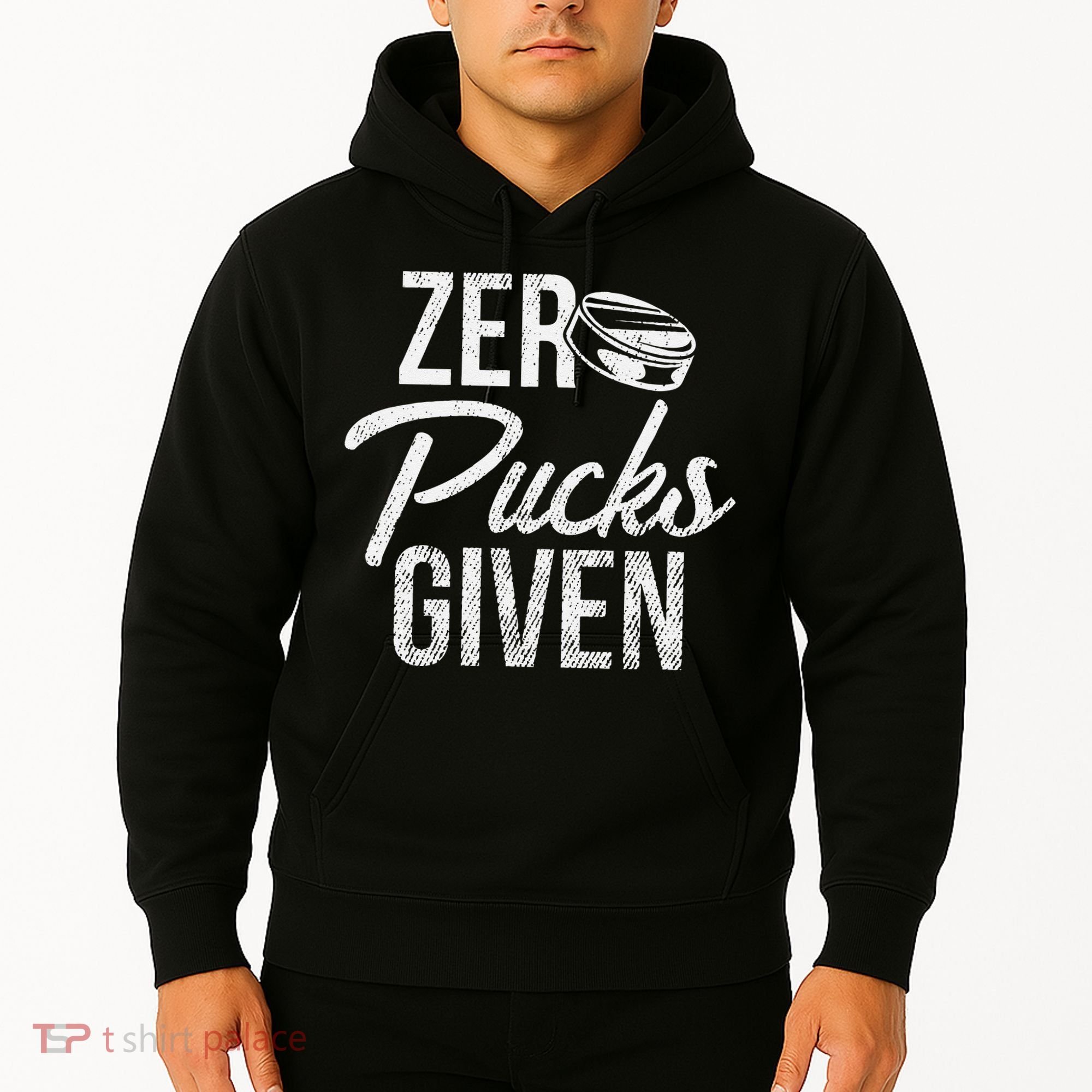 Zero Pucks Given Funny Fan Puck Hockey Player Hoodie