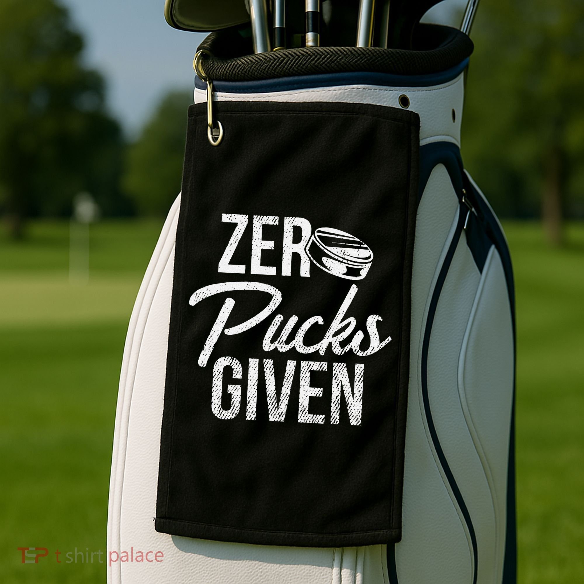Zero Pucks Given Funny Fan Puck Hockey Player Golf Towel