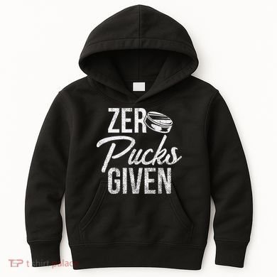 Zero Pucks Given Funny Fan Puck Hockey Player Kids Hoodie