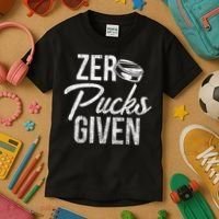 Zero Pucks Given Funny Fan Puck Hockey Player Kids T-Shirt thumb 3