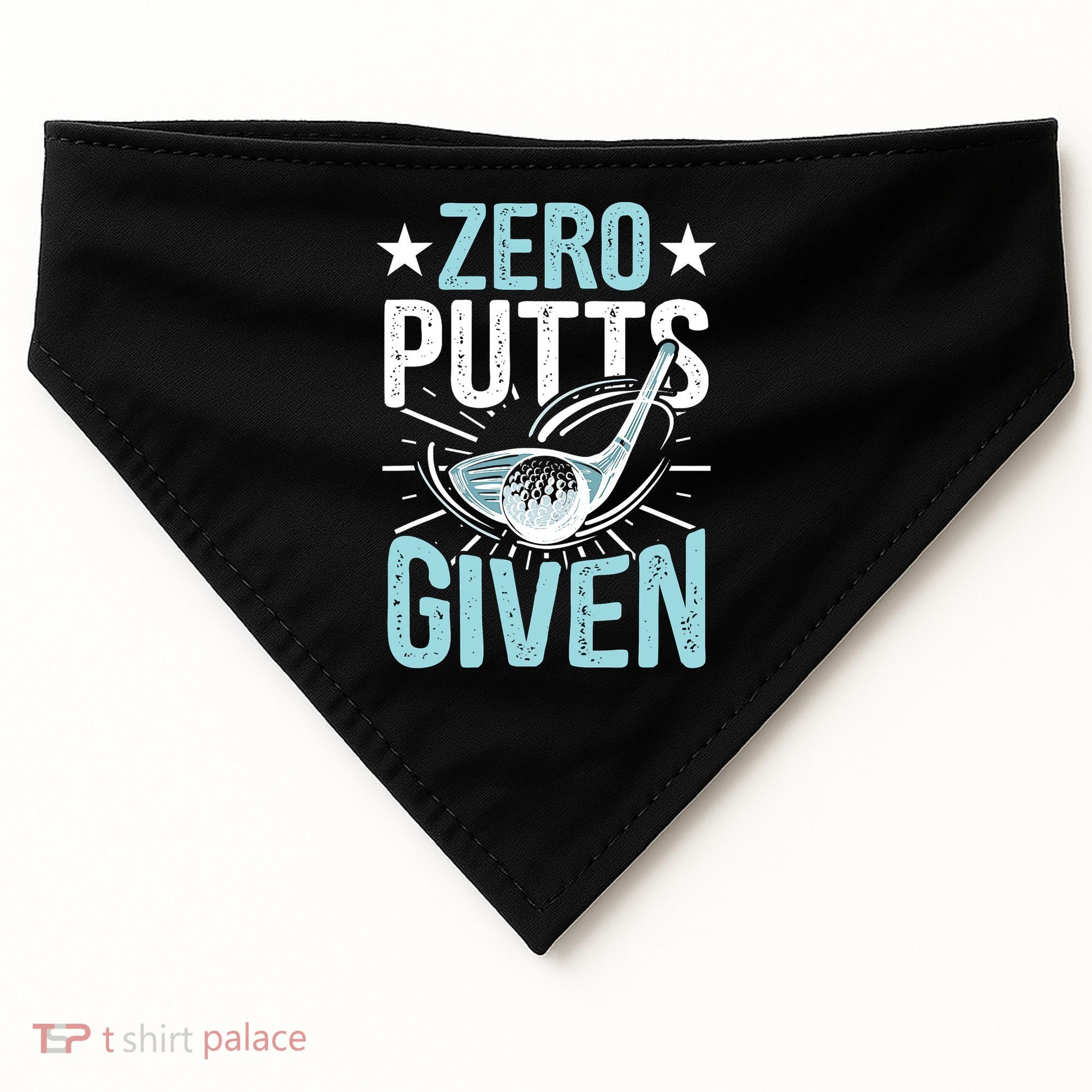 Zero Putts Given Funny Golfing Golf USA-Made Doggie Bandana