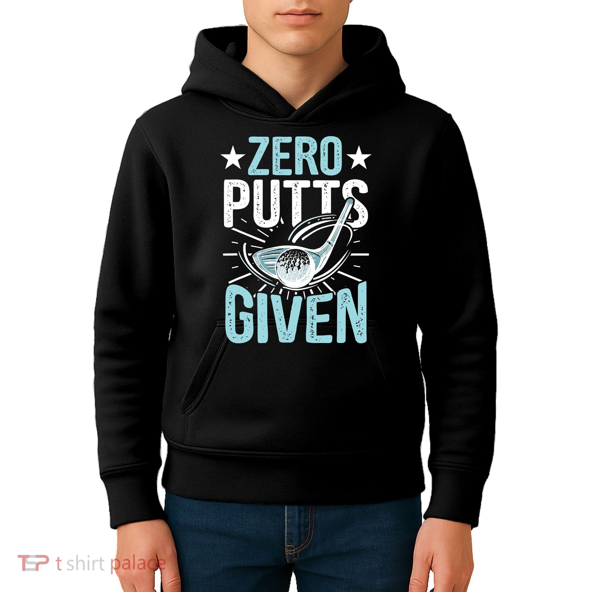 Zero Putts Given Funny Golfing Golf Kids Hoodie
