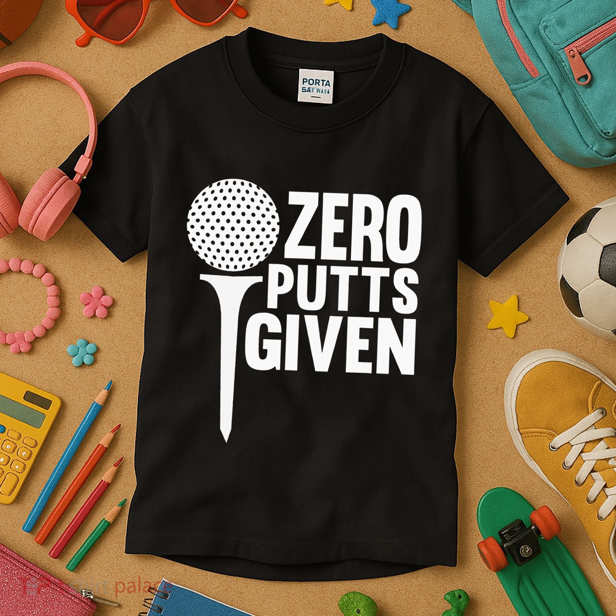 Zero Putts Given Funny Golf Lover Kids T-Shirt
