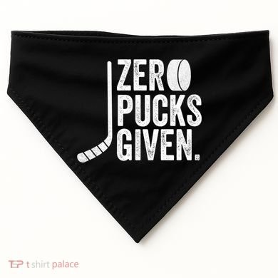 Zero Pucks Given Funny Distressed Hockey Cool Gift USA-Made Doggie Bandana