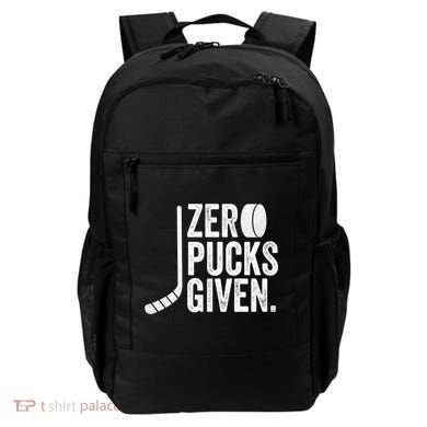Zero Pucks Given Funny Distressed Hockey Cool Gift Backpack