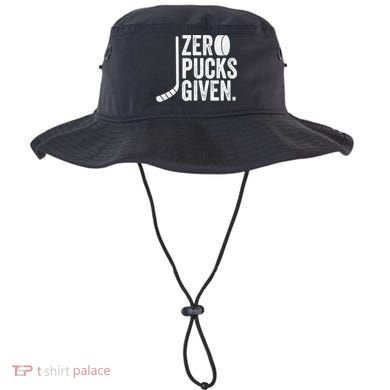 Zero Pucks Given Funny Distressed Hockey Cool Gift Bucket Hat