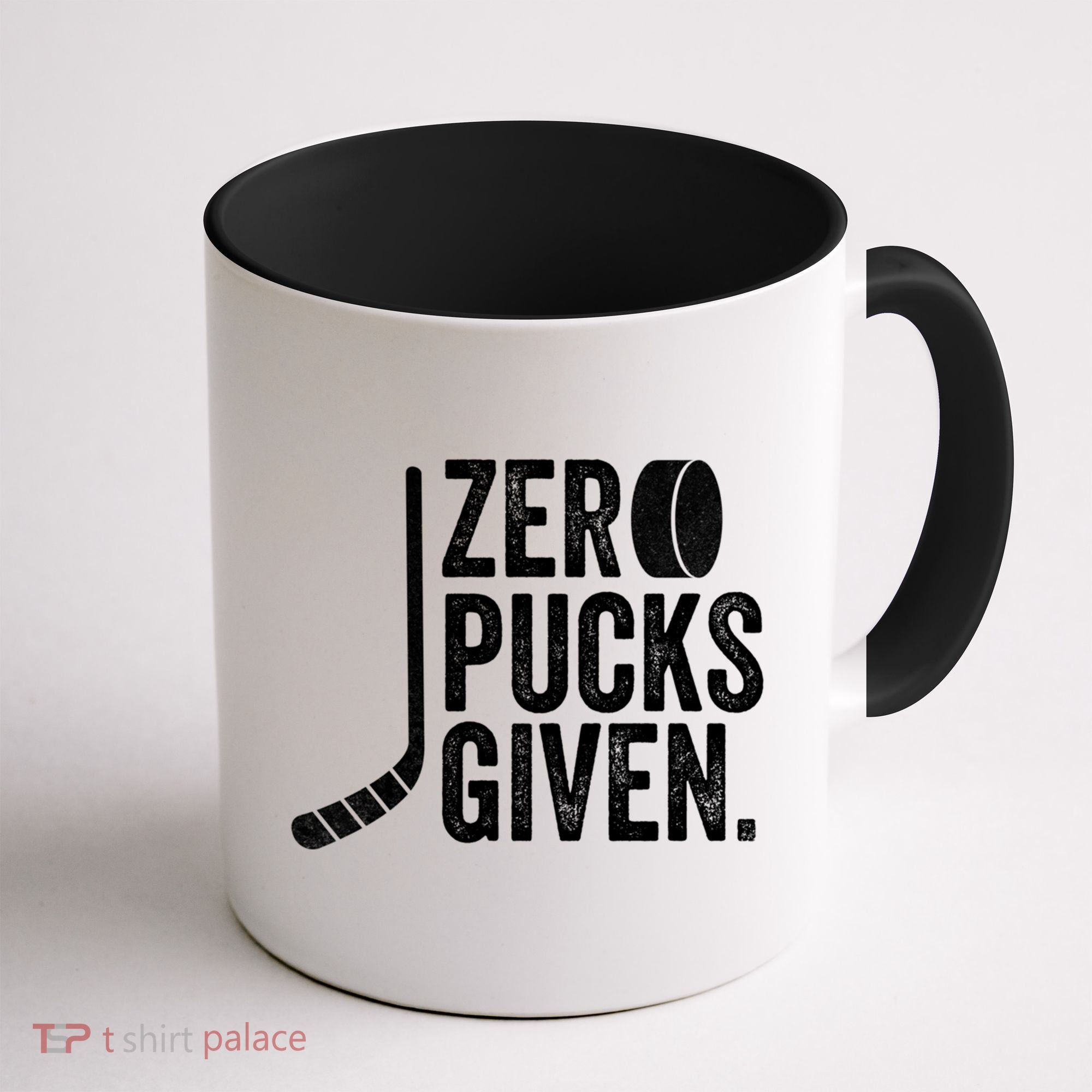 Zero Pucks Given Funny Distressed Hockey Cool Gift Coffee Mug
