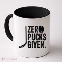 Zero Pucks Given Funny Distressed Hockey Cool Gift Coffee Mug thumb 0