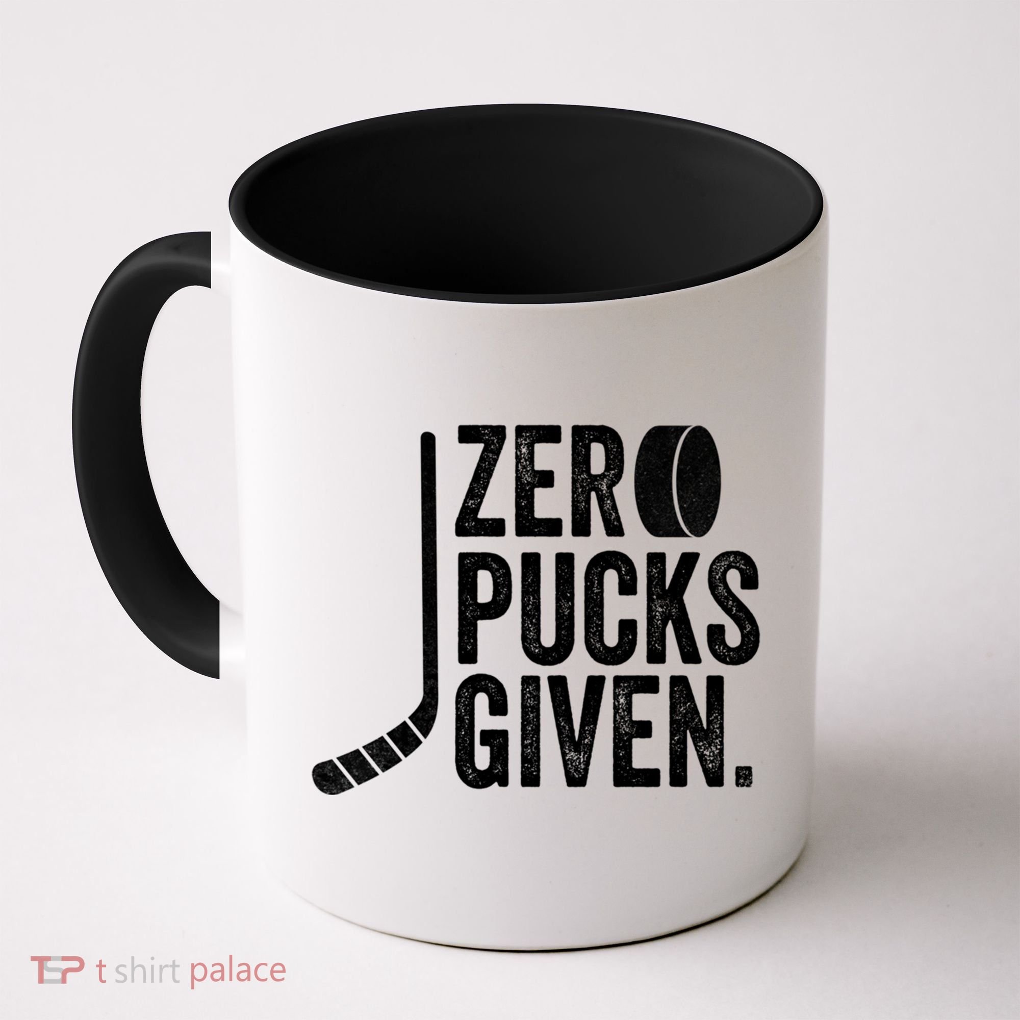 Zero Pucks Given Funny Distressed Hockey Cool Gift Coffee Mug