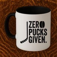 Zero Pucks Given Funny Distressed Hockey Cool Gift Coffee Mug thumb 2