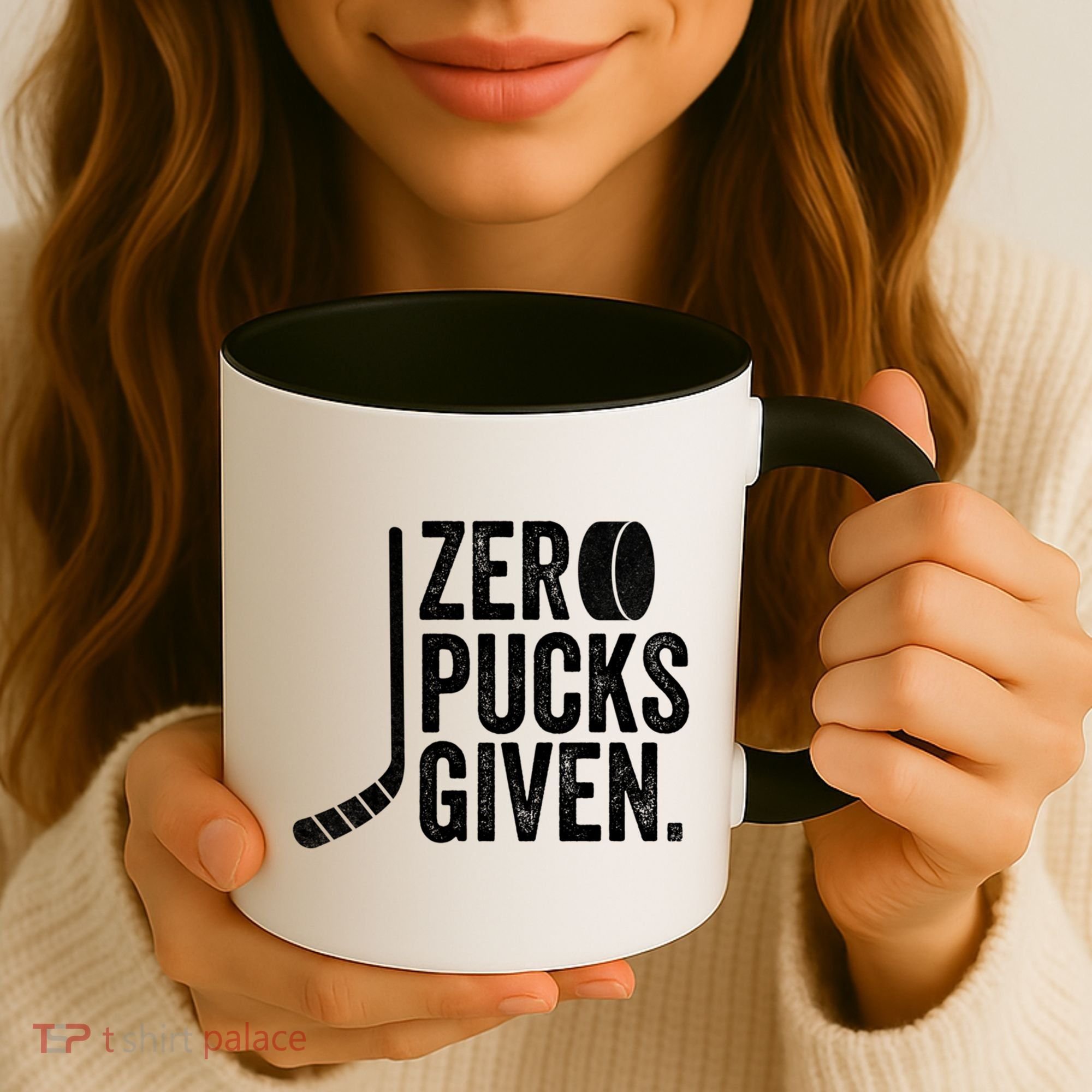 Zero Pucks Given Funny Distressed Hockey Cool Gift Coffee Mug