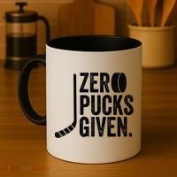 Zero Pucks Given Funny Distressed Hockey Cool Gift Coffee Mug thumb 4