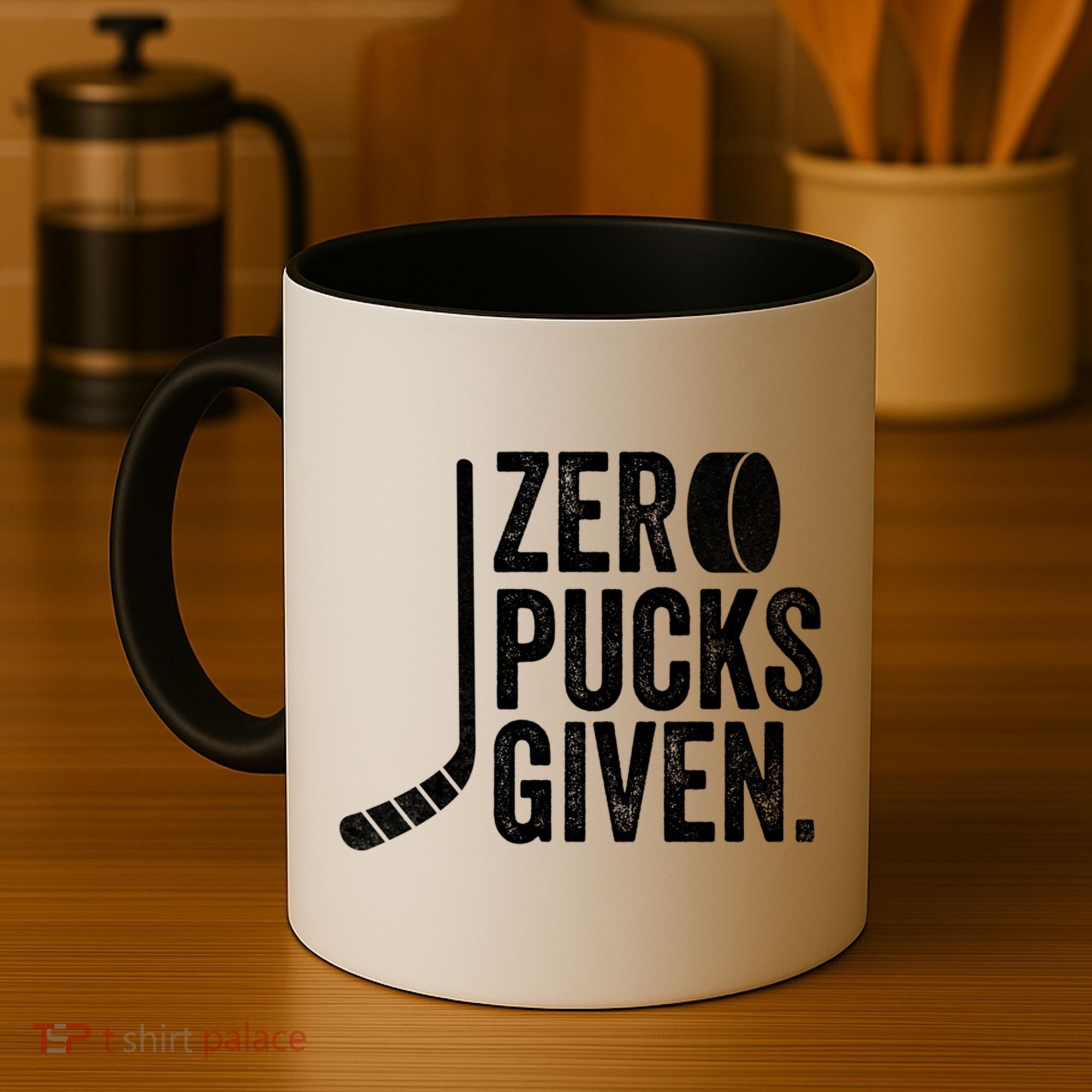 Zero Pucks Given Funny Distressed Hockey Cool Gift Coffee Mug