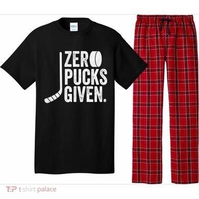 Zero Pucks Given Funny Distressed Hockey Cool Gift Pajama Set