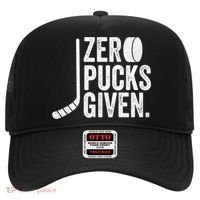 Zero Pucks Given Funny Distressed Hockey Cool Gift Hat thumb 0