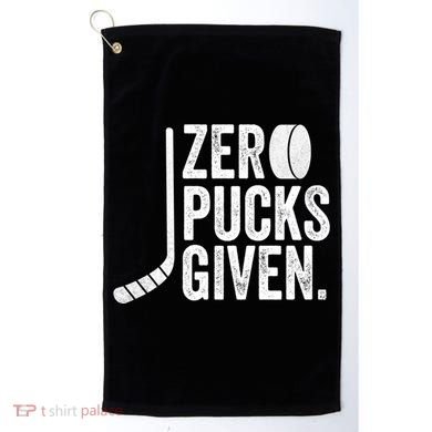 Zero Pucks Given Funny Distressed Hockey Cool Gift Golf Towel
