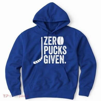 Zero Pucks Given Funny Distressed Hockey Cool Gift Hoodie
