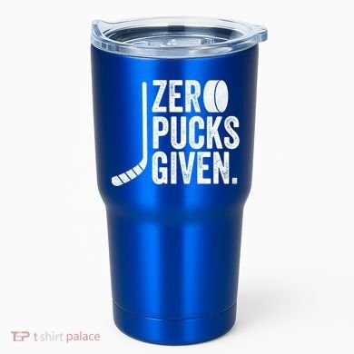 Zero Pucks Given Funny Distressed Hockey Cool Gift Tumbler