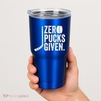 Zero Pucks Given Funny Distressed Hockey Cool Gift Tumbler thumb 2