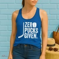 Zero Pucks Given Funny Distressed Hockey Cool Gift Women's Tank Top thumb 2