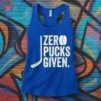 Zero Pucks Given Funny Distressed Hockey Cool Gift Women's Tank Top thumb 3
