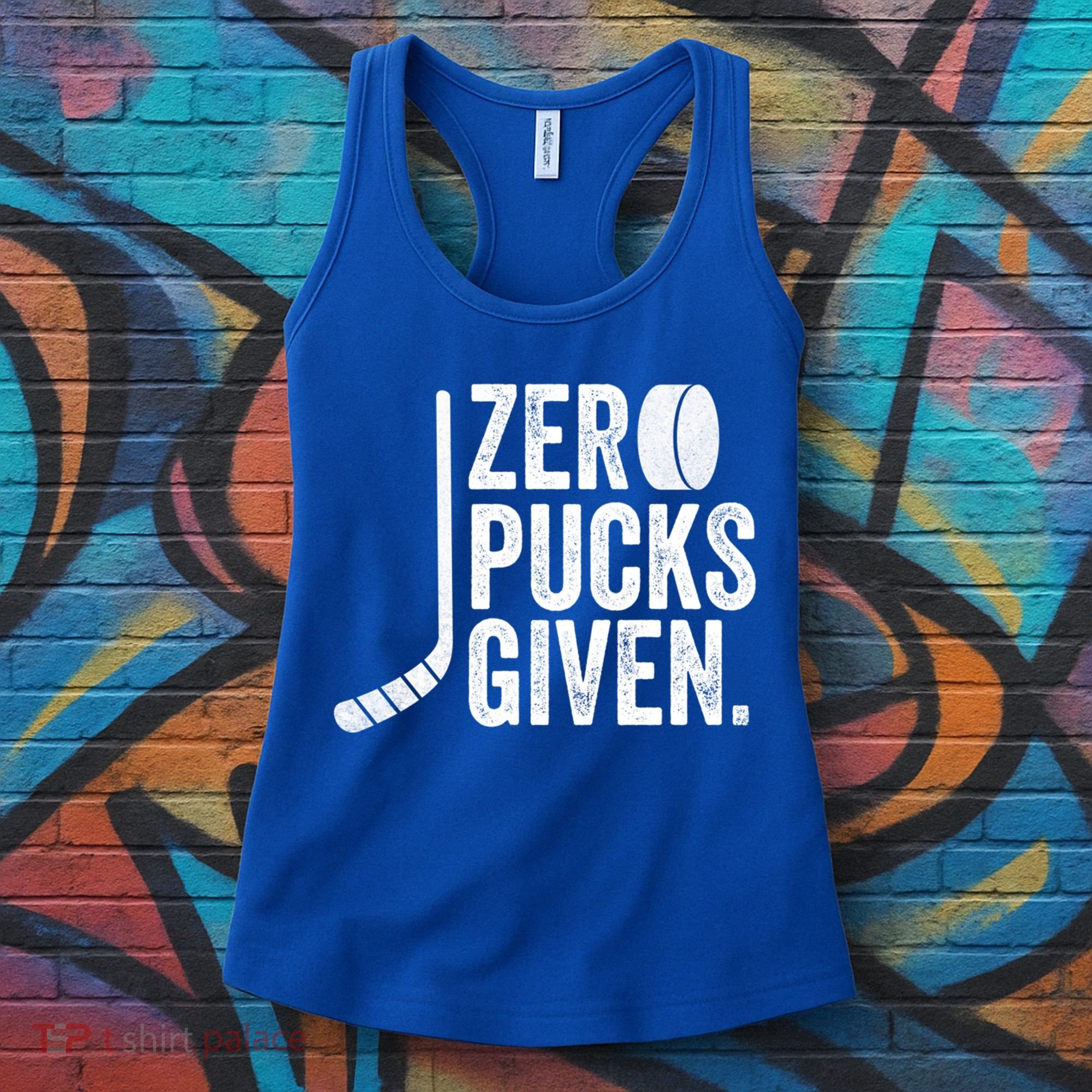 Zero Pucks Given Funny Distressed Hockey Cool Gift Women's Tank Top