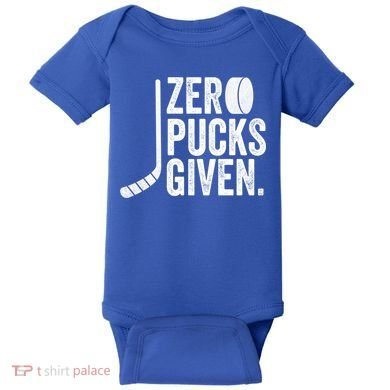 Zero Pucks Given Funny Distressed Hockey Cool Gift Baby Bodysuit