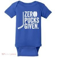 Zero Pucks Given Funny Distressed Hockey Cool Gift Baby Bodysuit thumb 0