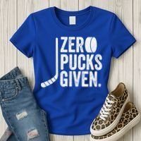 Zero Pucks Given Funny Distressed Hockey Cool Gift Women's T-Shirt thumb 3