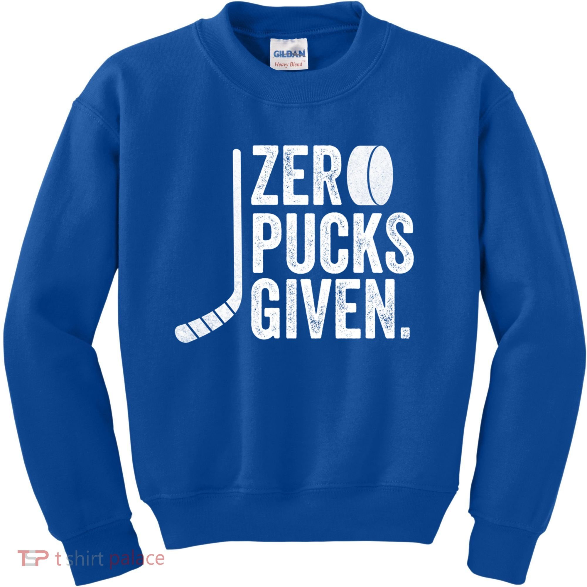 Zero Pucks Given Funny Distressed Hockey Cool Gift Kids Sweatshirt
